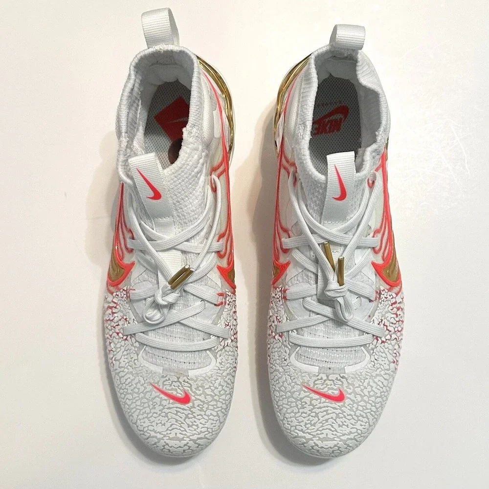 NIKE Alpha Huarache NXT Baseball Cleats Mens 11 Playoff Pack White Gold Crimson - Picture 2 of 7